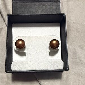 Honora Bronze Pearl Stud Earrings